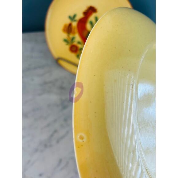 (2) Reveille Rooster Dinner Plates 10 1/4" Taylor Smith & Taylor Vintage Plate - Picture 5 of 12